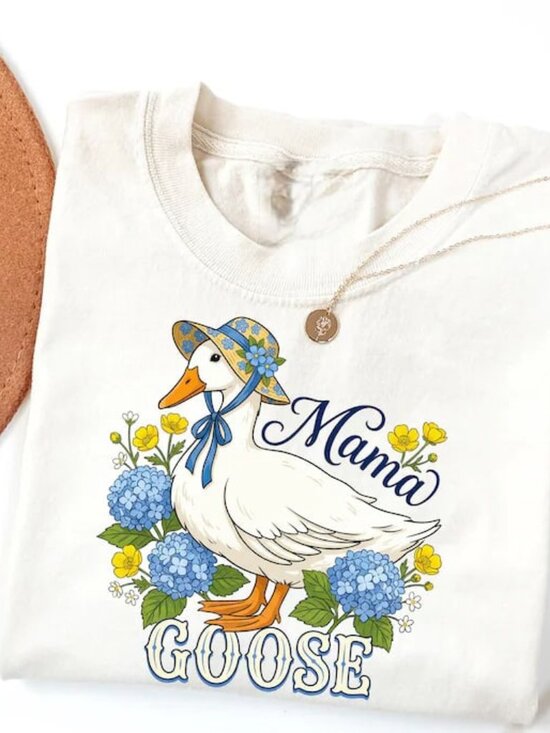 Tops - Mama Goose Tshirt, Funny Goose Shirt, Cute Mom Tee